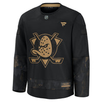Anaheim Ducks Fanatics Black 2024 Military Appreciation Practice Jersey