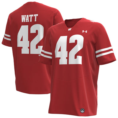 T.J. Watt Wisconsin Badgers Under Armour Home Replica Football Jersey - Red