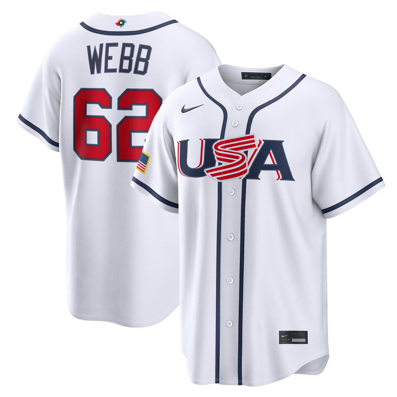 USA Baseball Logan Webb Nike White 2026 World Baseball Classic Home Stadium Jersey