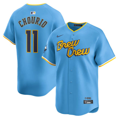 Milwaukee Brewers Jackson Chourio Nike Powder Blue City Connect Limited Jersey