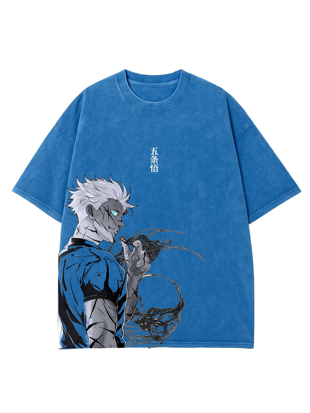 Blue t-shirt with Gojo Satoru Jujutsu Kaisen Hollow Eyes graphic – photo 1