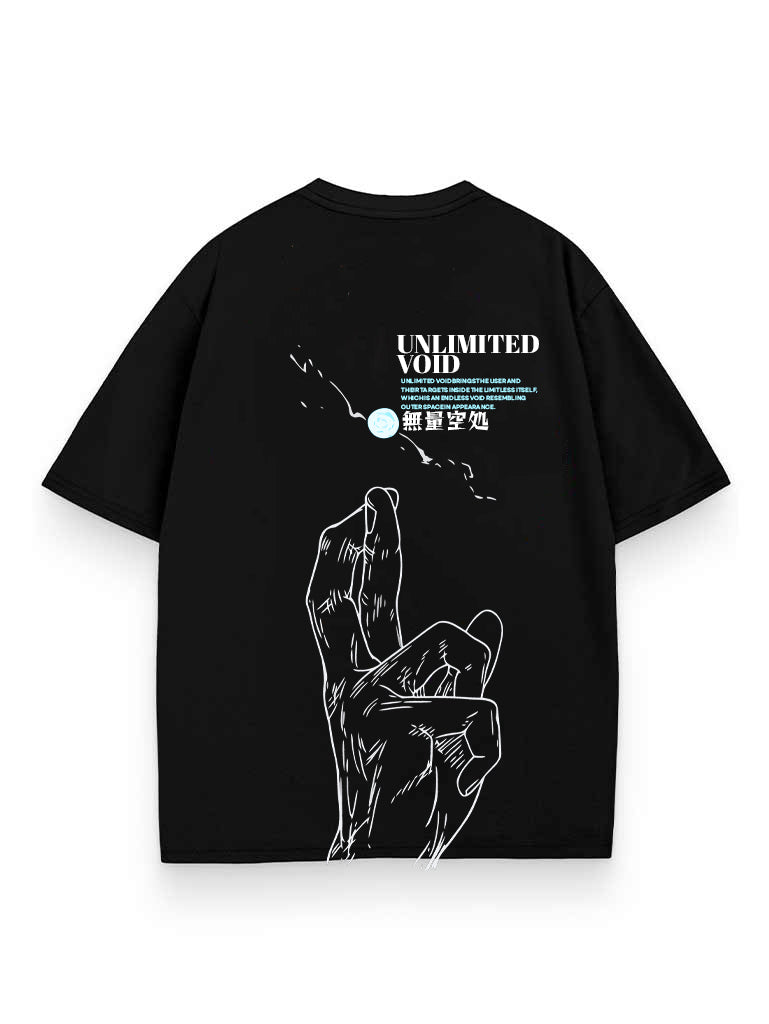 Black t-shirt with Gojo Satoru Jujutsu Kaisen Limitless Void graphic – photo 1