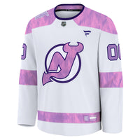 New Jersey Devils Fanatics White 2024 Hockey Fights Cancer Custom Practice Jersey