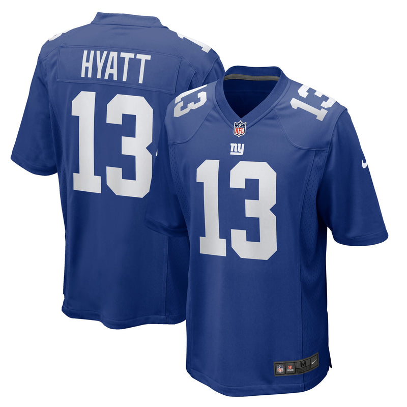 New York Giants Jalin Hyatt Nike Royal Team Game Jersey