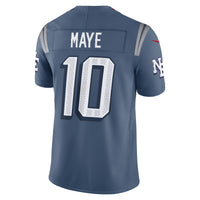New England Patriots Drake Maye Nike Blue Rivalries Collection Printed Limited Jersey