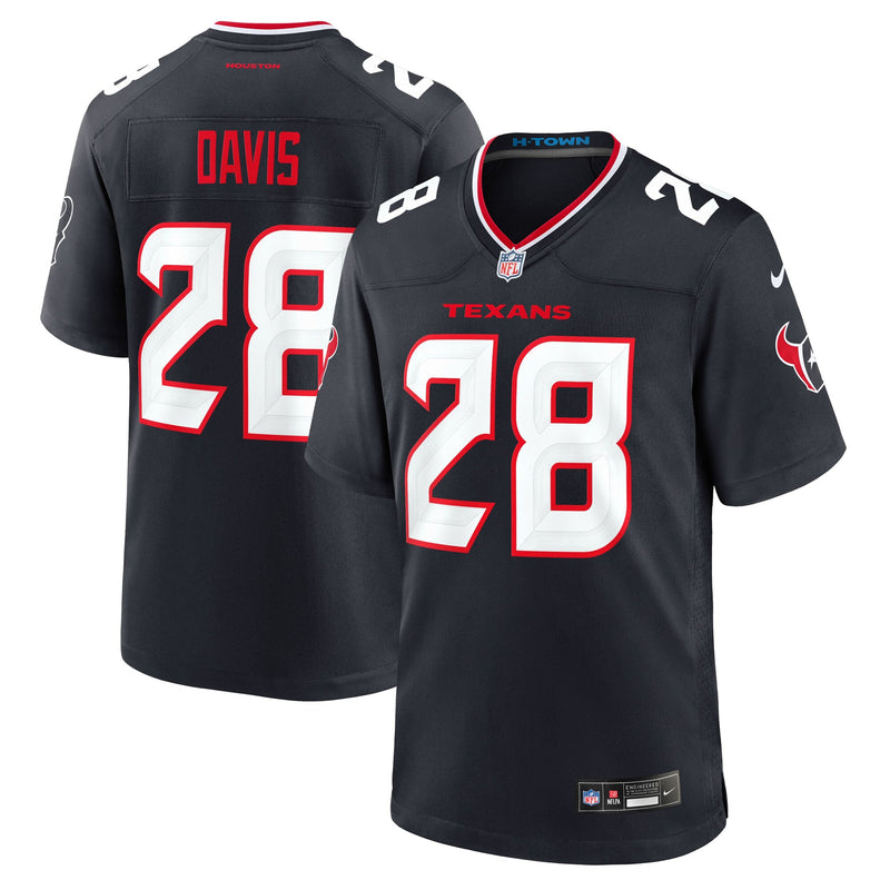 Houston Texans Jaden Davis Navy jersey – view 1