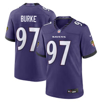 Baltimore Ravens Ethan Burke Nike Purple Team Game Jersey