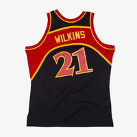 Atlanta Hawks Mitchell & Ness Dominique Wilkins 1986 Reload Swingman Authentic Jersey - Black