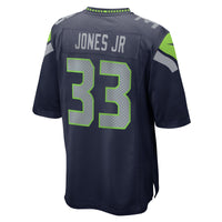 Seattle Seahawks Velus Jones Jr. Navy jersey – view 3