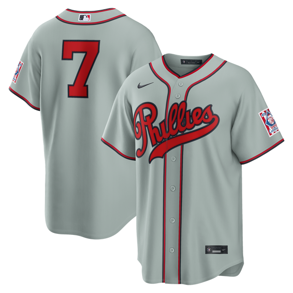 Philadelphia Phillies Trea Turner Nike Gray 2026 Field of Dreams Stadium Jersey
