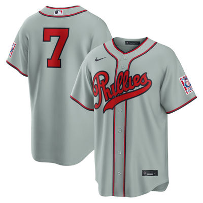 Philadelphia Phillies Trea Turner Nike Gray 2026 Field of Dreams Stadium Jersey