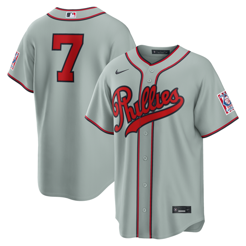 Philadelphia Phillies Trea Turner Nike Gray 2026 Field of Dreams Stadium Jersey