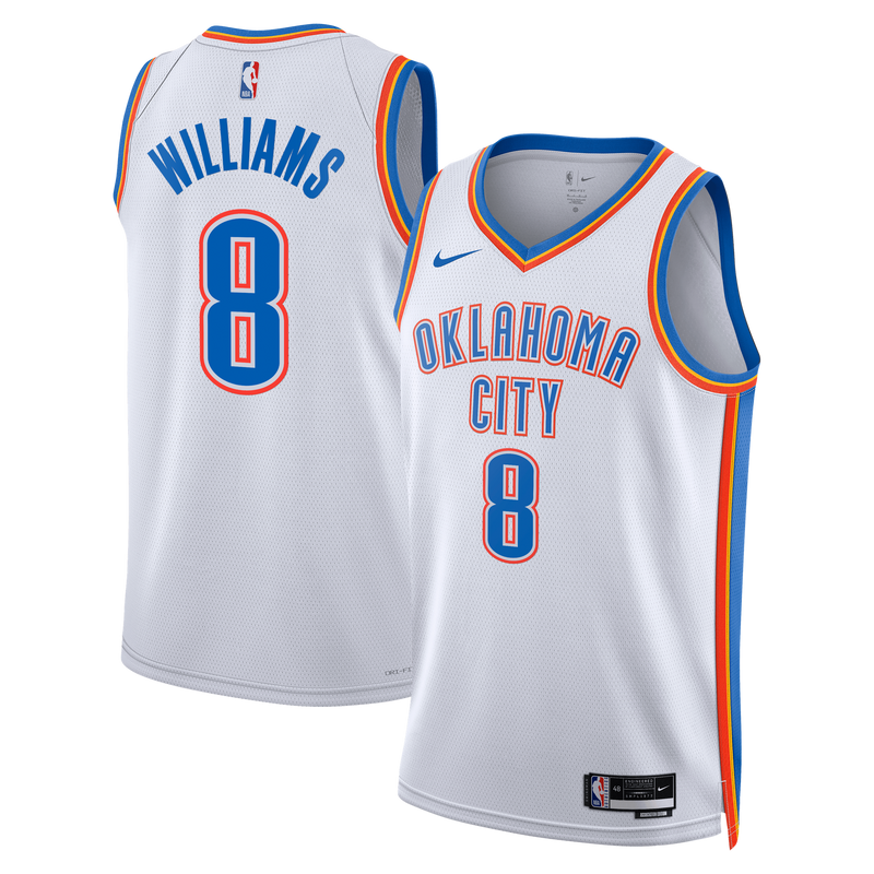 Oklahoma City Thunder Nike Association Edition Swingman Jersey - White - Jalen Williams -