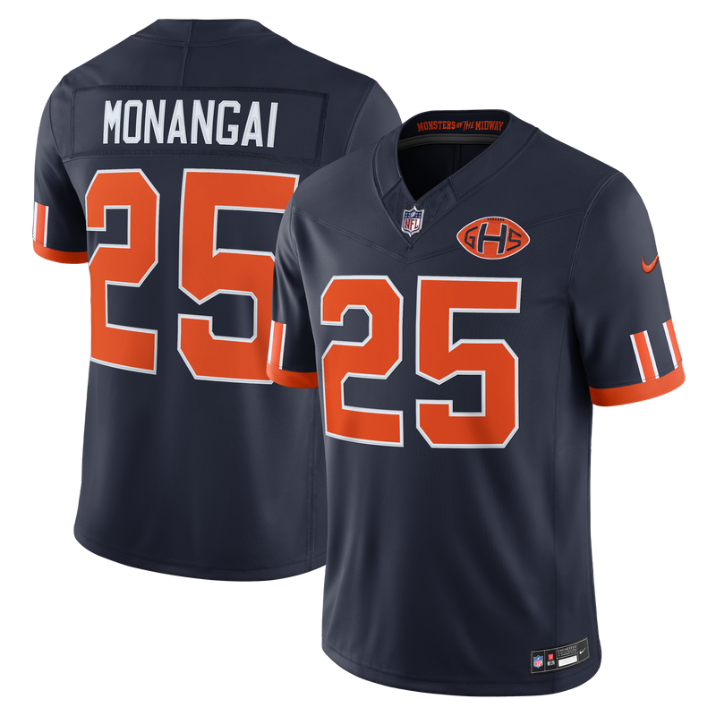 Chicago Bears Kyle Monangai Nike Navy 2026 Rivalries Collection Printed Limited Jersey