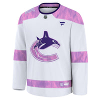 Vancouver Canucks Fanatics White 2024 Hockey Fights Cancer Practice Jersey