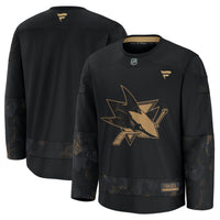 San Jose Sharks Fanatics Black 2024 Military Appreciation Practice Jersey