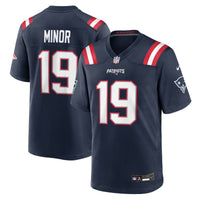New England Patriots Kobee Minor Nike Navy Team Game Jersey