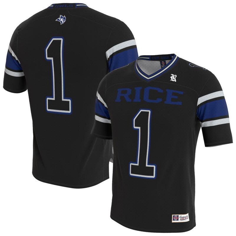 Rice Owls GameDay Greats Lightweight Collegiate Football Blackout Fashion Jersey - Black