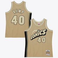 Seattle Supersonics Mitchell & Ness Shawn Kemp 1995 Swingman Jersey - Khaki