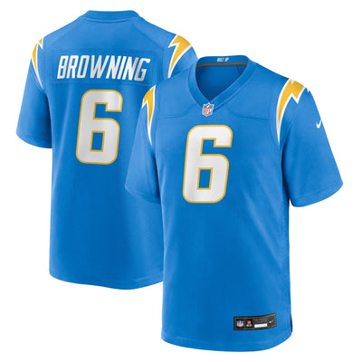 Los Angeles Chargers Jake Browning Nike Powder Blue Team Game Jersey