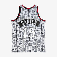Toronto Raptors Mitchell & Ness Vince Carter 1998 Doodle Swingman Jersey - White