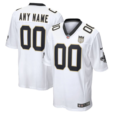 New Orleans Saints Nike White 60th Season Custom Game Jersey