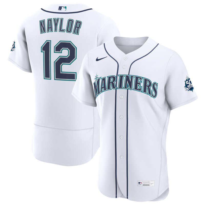 Seattle Mariners Josh Naylor Nike White Home 50th Season Authentic Jersey