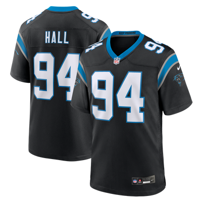 Carolina Panthers Aaron Hall Nike Black Team Game Jersey