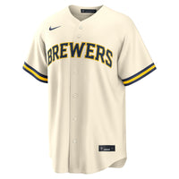 Milwaukee Brewers Jacob Misiorowski Cream jersey – view 3