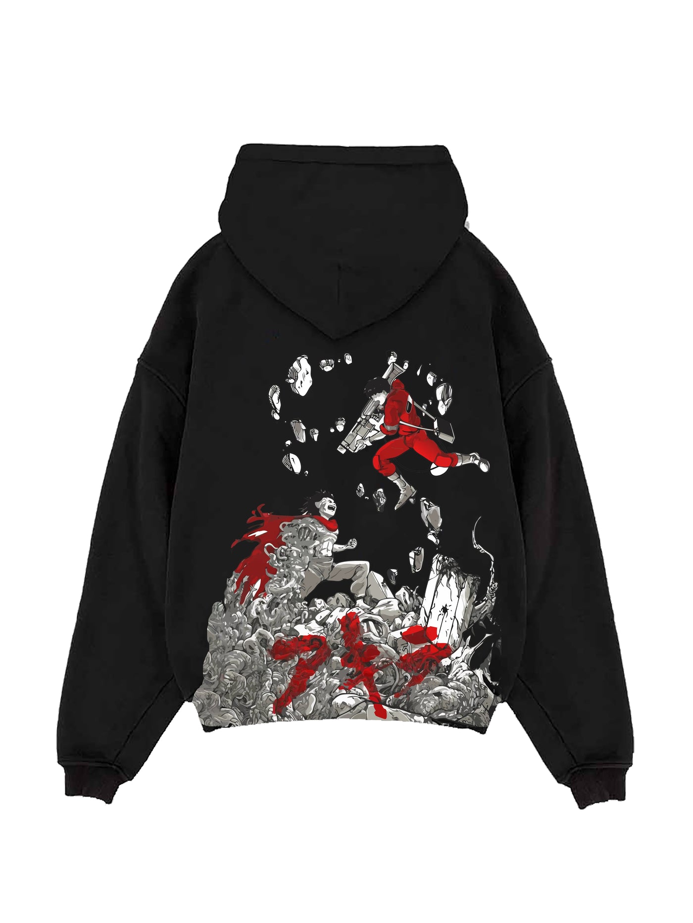 Black hoodie with Shotaro Kaneda Akira Unbound Awakening graphic – photo 1