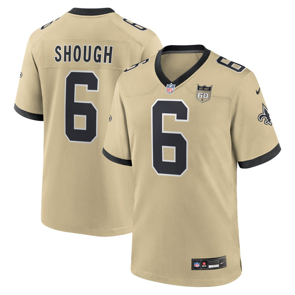New Orleans Saints Tyler Shough Nike Gold Alternate 60th Season Game Jersey
