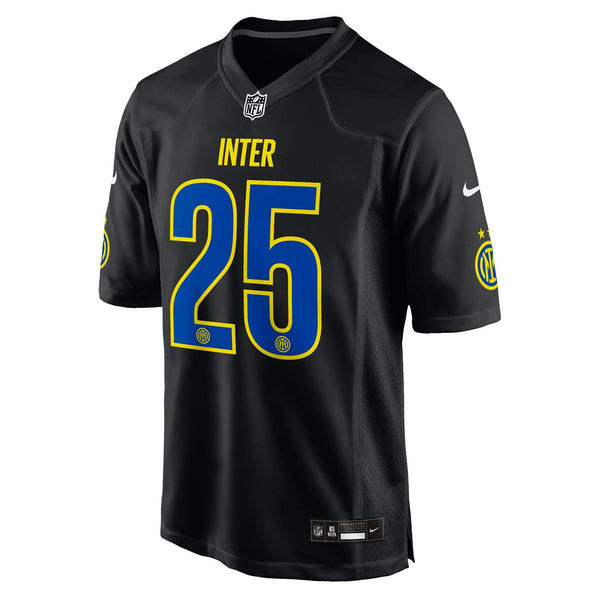 Inter Milan Nike Black 2025 Soccer x NFL Game Jersey