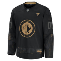 Winnipeg Jets Fanatics Black 2024 Military Appreciation Custom Practice Jersey