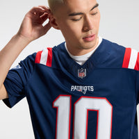 New England Patriots Drake Maye Nike Navy Team Vapor F.U.S.E. Printed Limited Jersey