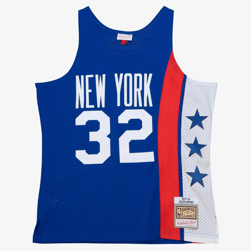 New York Nets Mitchell & Ness Julius Erving 1973 Dark Authentic Jersey - Royal Blue