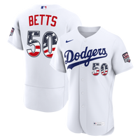 Fourth of July Los Angeles Dodgers Mookie Betts Nike White USA 250 Authentic Jersey