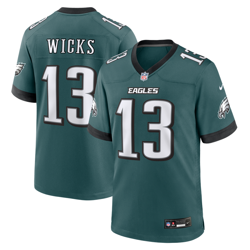 Philadelphia Eagles Dontayvion Wicks Nike Midnight Green Team Game Jersey