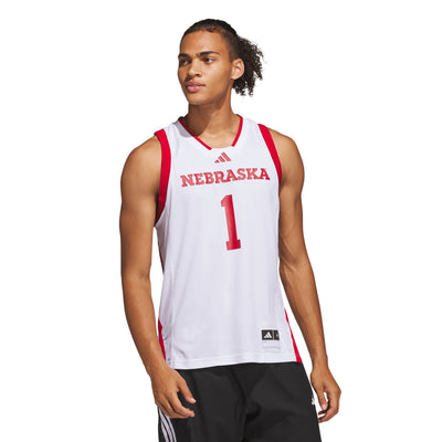 #1 Nebraska Huskers adidas Home Swingman Jersey - White