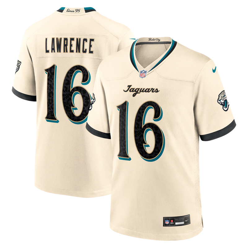 Jacksonville Jaguars Trevor Lawrence Nike Natural 2026 Rivalries Collection Game Jersey