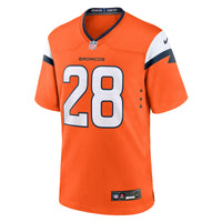 Denver Broncos Tyler Badie Nike Orange Team Game Jersey