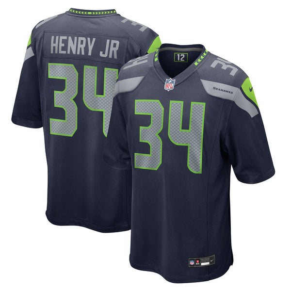 Seattle Seahawks Robert Henry Jr Nike College Navy Team Game Jersey