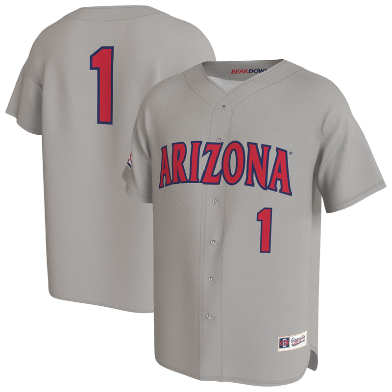 Arizona Wildcats GameDay Greats Lightweight Collegiate Baseball Fashion Jersey - Gray