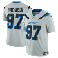 Detroit Lions Aidan Hutchinson Nike Silver 2026 Rivalries Collection Printed Limited Jersey