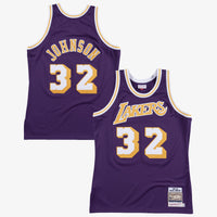 Los Angeles Lakers Mitchell & Ness Magic Johnson 1984 Authentic Road Jersey - Purple