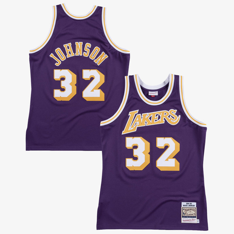 Los Angeles Lakers Mitchell & Ness Magic Johnson 1984 Authentic Road Jersey - Purple