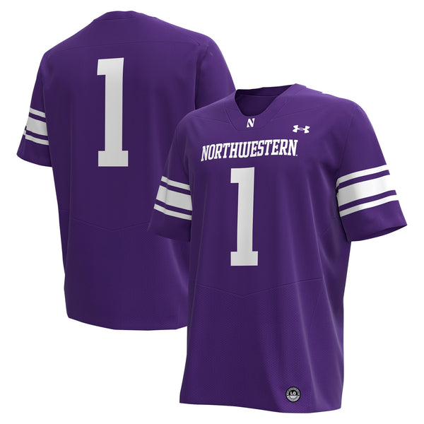 #1 Northwestern Wildcats Under Armour Replica Football Jersey - Purple