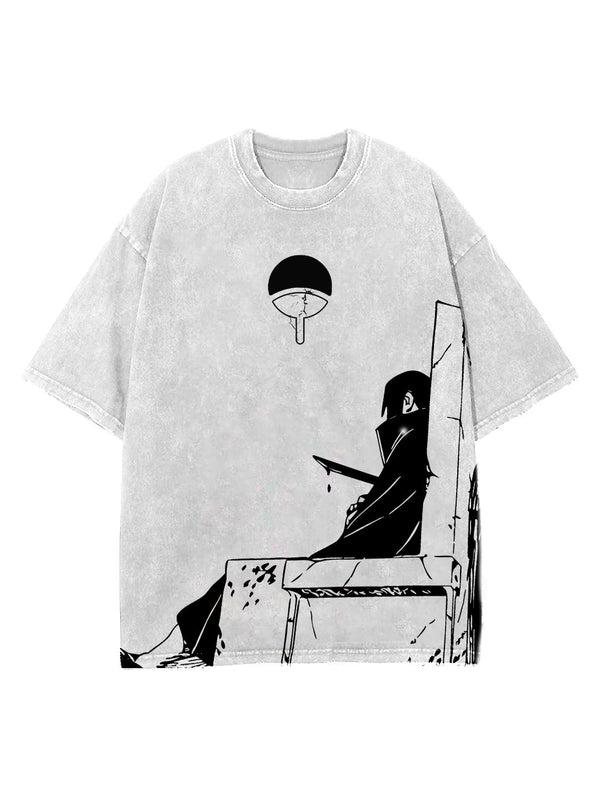 Vintage white t-shirt with Itachi Uchiha Naruto The Last Duel graphic – photo 2