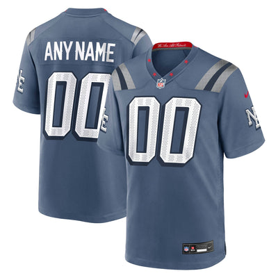 New England Patriots Nike Blue Rivalries Collection Custom Game Jersey