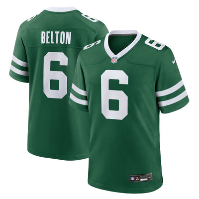 New York Jets Dane Belton Nike Legacy Green Team Game Jersey