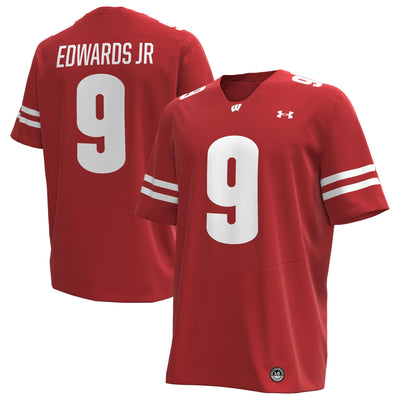 Billy Edwards Jr Wisconsin Badgers Under Armour Home NIL Football Replica Jersey - Red
